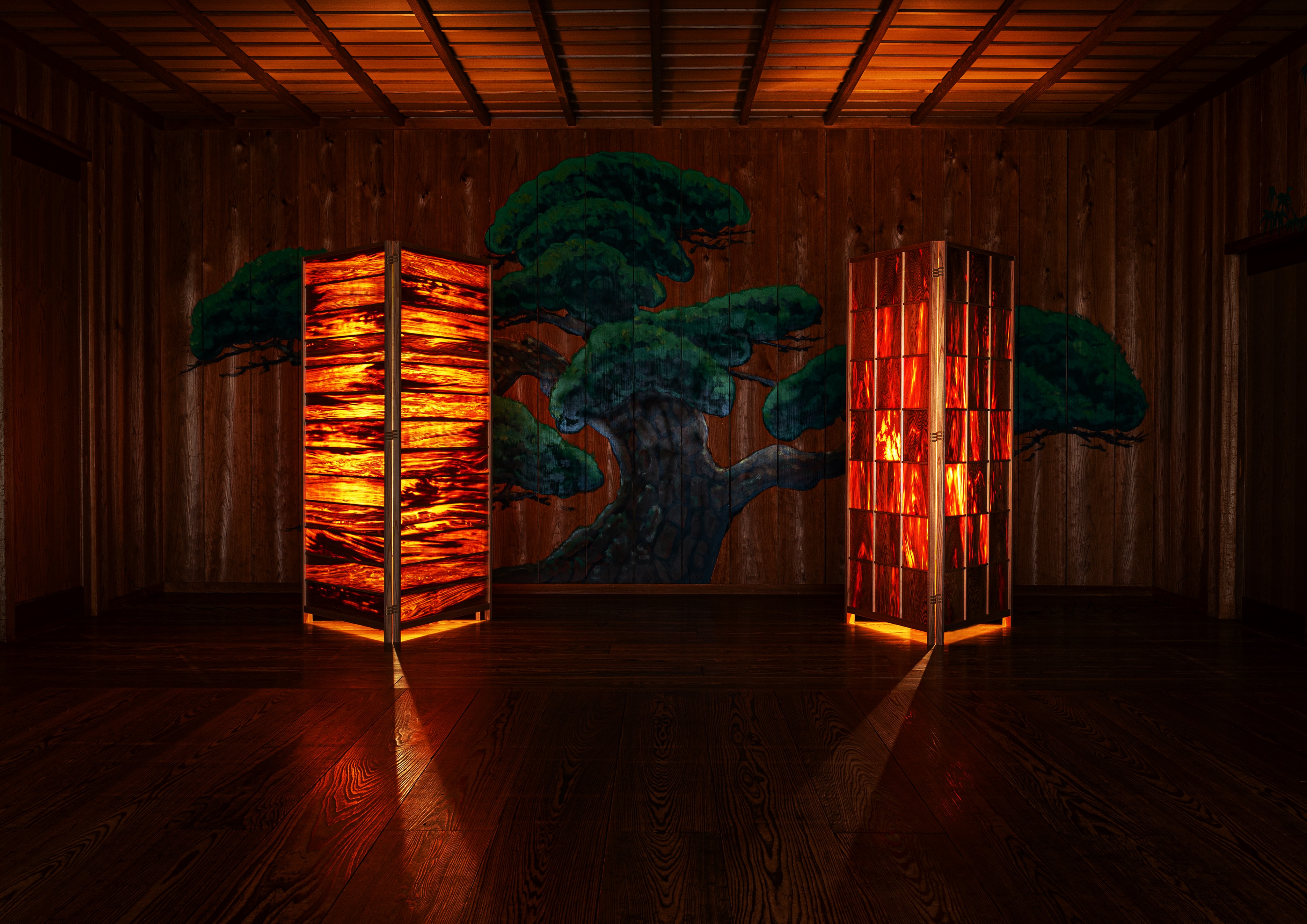 ウッドデザイン賞 受賞作品データベース | Fat Wood Byobu / 肥松の