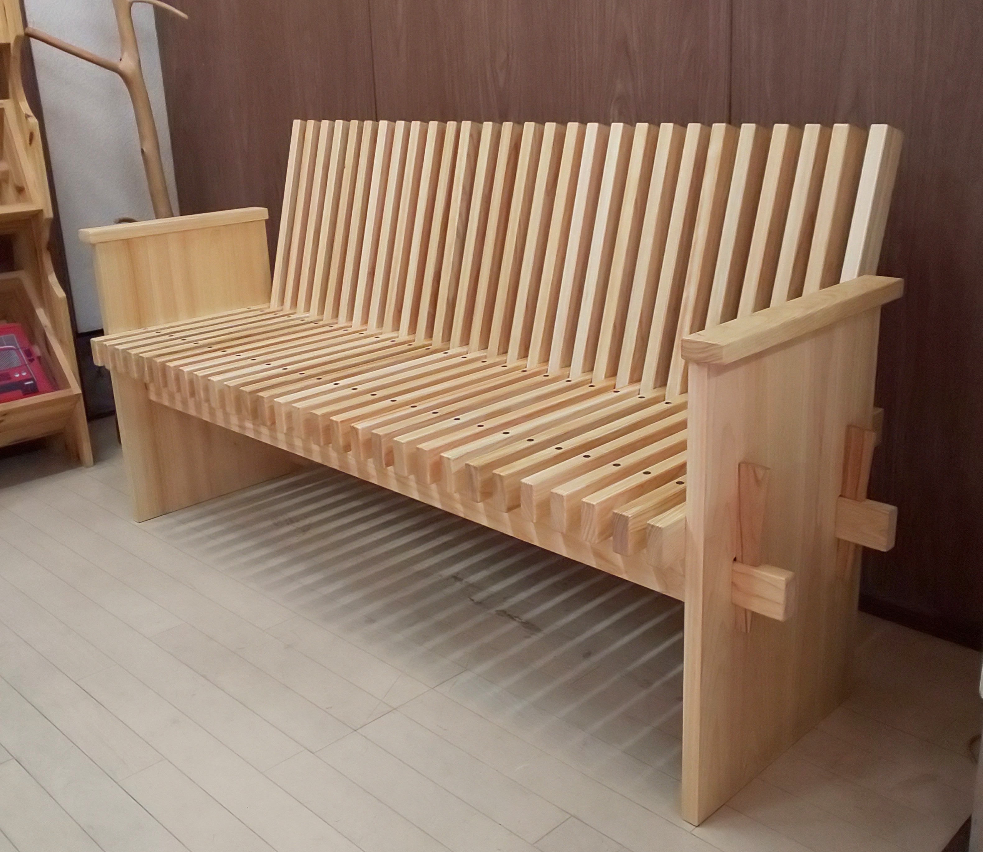 デザイナー　木製　ベンチ デザイナー木製ベンチ